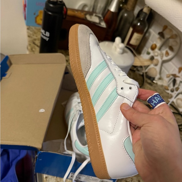 Adidas samba white/semi flash aqua - Picture 7 of 9